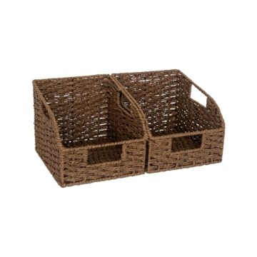 Versatile StorageWorks Round Paper Rope Baskets - Eco-Friendly Organization Solutions