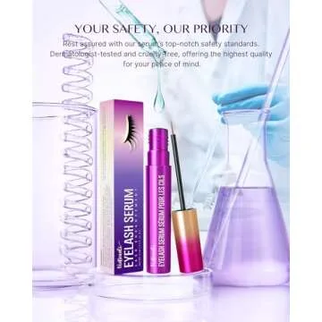 VieBeauti Premium Eyelash Growth Serum: Lash Enhancing Serum with Advanced Formula to Boost Longer Fuller and Thicker Luscious Lashes 0.1 Fl. Oz., Purple