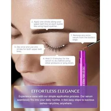 VieBeauti Premium Eyelash Growth Serum: Lash Enhancing Serum with Advanced Formula to Boost Longer Fuller and Thicker Luscious Lashes 0.1 Fl. Oz., Purple