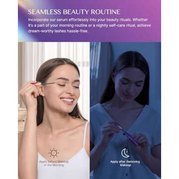 VieBeauti Premium Eyelash Growth Serum: Lash Enhancing Serum with Advanced Formula to Boost Longer Fuller and Thicker Luscious Lashes 0.1 Fl. Oz., Purple