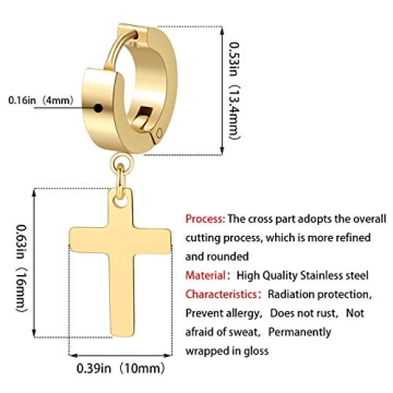Stylish TXPFF Cross Earrings for Men and Women - Durable Design
