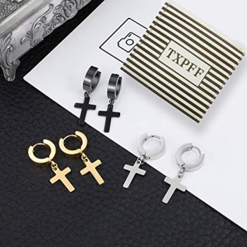 Stylish TXPFF Cross Earrings for Men and Women - Durable Design