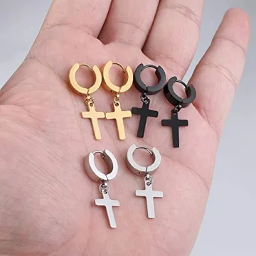 Stylish TXPFF Cross Earrings for Men and Women - Durable Design