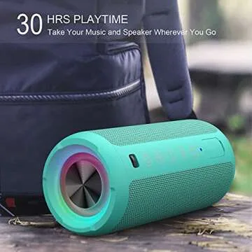 Ortizan Portable Bluetooth Speaker with Loud Stereo Sound and RGB Lights