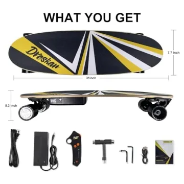 Dreskar FT009 Electric Skateboard, Dual Motor, 18 MPH