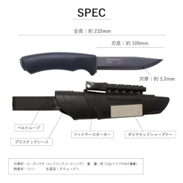 Morakniv Bushcraft Survival Blackblade Knife for Outdoor Use