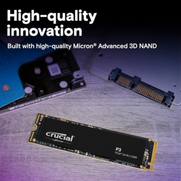 Crucial P3 4TB SSD - Up to 3500MB/s Speed and Reliability