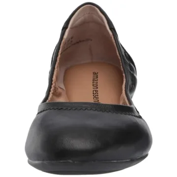 Amazon Essentials Ballet Flats - Black Faux Leather, Size 9