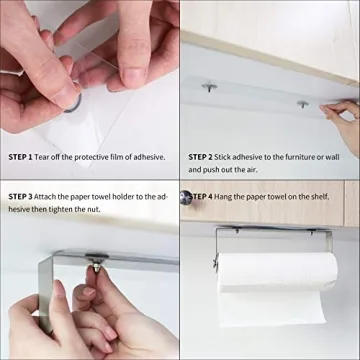Stylish No Drilling Paper Towel Holder with Adhesive