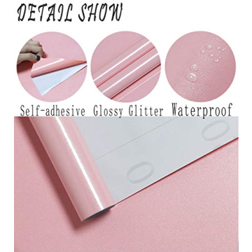 Glossy Glitter Pink Contact Paper - Easy Peel & Stick