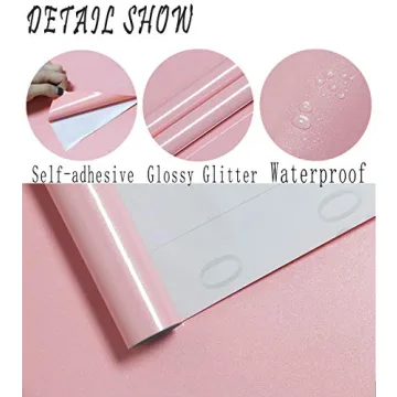 Glossy Glitter Pink Contact Paper - Easy Peel & Stick