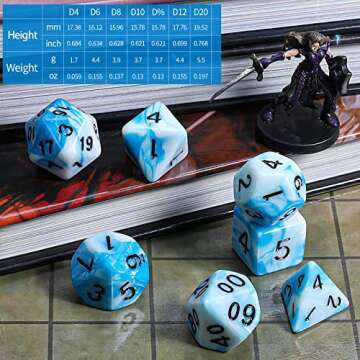 CiaraQ DND Polyhedral Dice Set for Tabletop Games