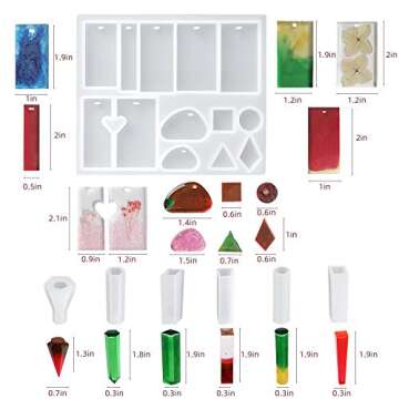 Silicone Resin Mold for Jewelry Casting,DIY Crystal Pendant Epoxy Resin Making Kit for Resin Casting...