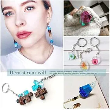 Silicone Resin Mold for Jewelry Casting,DIY Crystal Pendant Epoxy Resin Making Kit for Resin Casting Beginner (174pcs)