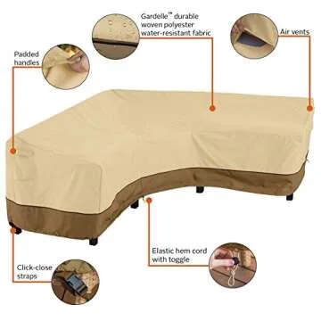 Durable Classic Accessories V-Shaped Sofa Cover for Outdoors