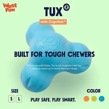West Paw Zogoflex Tux Treat Dispensing Dog Chew Toy – Interactive Chewing Toy for Dogs – Dog Enr...