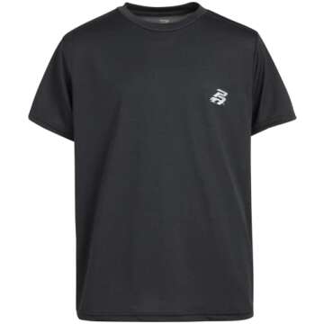 Pro Athlete Boys Athletic T-Shirt 2 Pack Active Performance Dry-Fit Sports Tee (8-16), Size 8, BlackCharcoal Triple