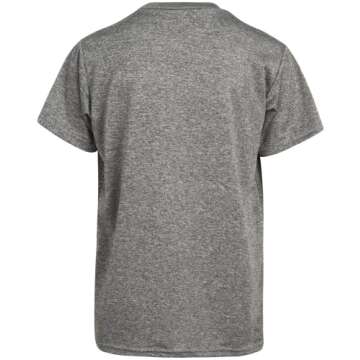 Pro Athlete Boys Athletic T-Shirt 2 Pack Active Performance Dry-Fit Sports Tee (8-16), Size 8, BlackCharcoal Triple