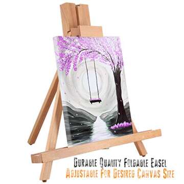 Complete Acrylic Paint Set by Glokers – 36 Piece Professional Painting Supplies Set, Includes Mini Easel, 6 Canvases, Paint Tray, Painting Knives, 10 Paintbrushes and More – Perfect Gift for Artists