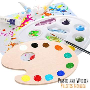 Complete Acrylic Paint Set by Glokers – 36 Piece Professional Painting Supplies Set, Includes Mini Easel, 6 Canvases, Paint Tray, Painting Knives, 10 Paintbrushes and More – Perfect Gift for Artists