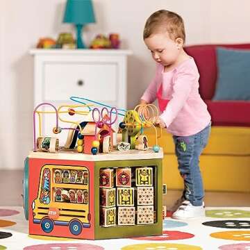 B. toys- Youniversity- Wooden Activity Cube – Developmental Learning Center – Toys for Toddlers,...