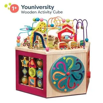 Youniversity Wooden Activity Cube for Toddler Development