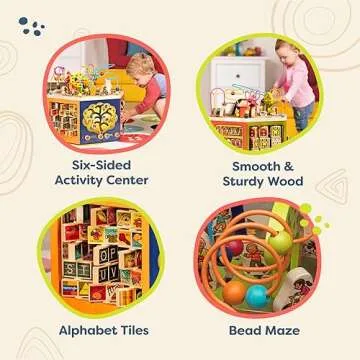 Youniversity Wooden Activity Cube for Toddler Development
