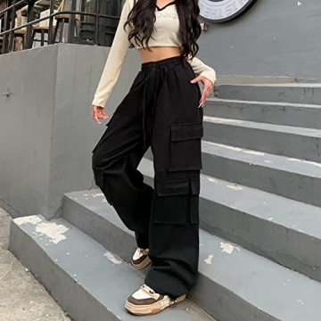 Weierpidan Women's High Waisted Cargo Pants with Pockets