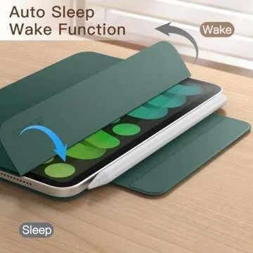 JETech Magnetic Case for iPad Mini (A17 Pro, 2024 Model, 7th Generation) / Mini 6 (2021 Model, 6th Generation), Magnetic Attachment, Slim Smart Tablet Cover with Auto Wake/Sleep (Misty Blue)