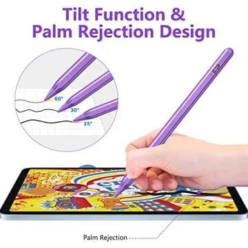 Apple Pencil Compatible Stylus Pen for iPad Air, Mini, 8th/7th/6th Gen iPad, iPad Pro 11&12.9 Inch, Purple