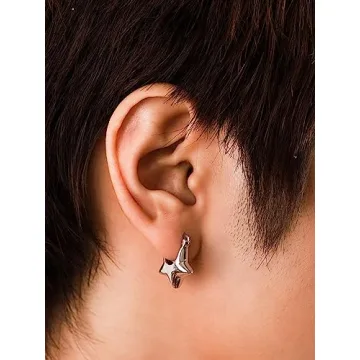 OJERRY Star Hoop Huggies Earrings - Cute Gift for Her
