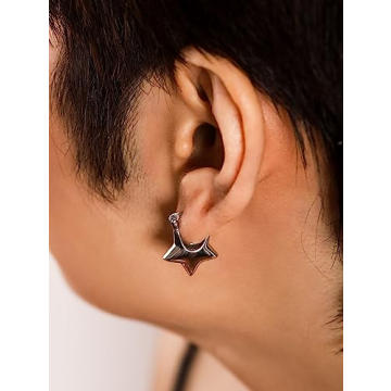 OJERRY Star Hoop Huggies Earrings - Cute Gift for Her