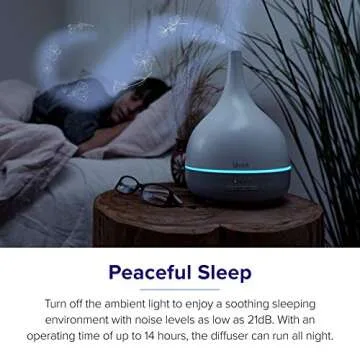 LEVOIT Essential Oil Diffuser, Aromatherapy Diffuser for Essential Oils, Cool Mist Humidifier,300ml Aroma Diffuser with 7 Color Lights & Timer, Auto Shut-off, for Home Office Bedroom