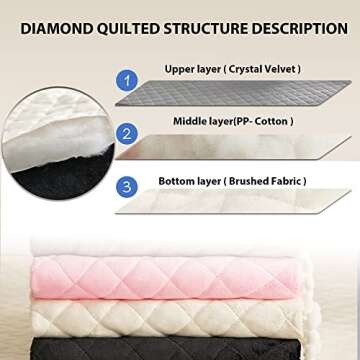 LIFEREVO 2 Pack Diamond Quilted Velvet Bed Pillowcases, Pom Poms Fringe Decorative Throw Pillow Shams Set of 2, Soft Bed Pillow Cases Zipper Closure for Teen's Girls Bedroom (Gray, Standard/Queen)