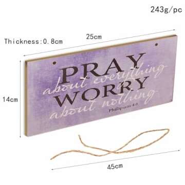 bouti1583 Pray About Everything Wooden Sign Decor 9.5" by 5.75" 41-250 (Standard Version)