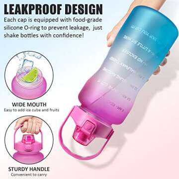 Half Gallon Motivational Water Bottle for Active Lifestyle