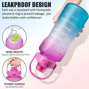 Half Gallon Motivational Water Bottle for Active Lifestyle