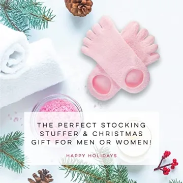 LE EMILIE Moisturizing Gel Heel Socks | Perfect Gift for Healing Dry Cracked Heels and Feet | Infused with Aromatherapy Blend of Lavender and Jojoba Oil | 1 Pair, PINK