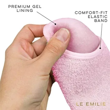LE EMILIE Moisturizing Gel Heel Socks | Perfect Gift for Healing Dry Cracked Heels and Feet | Infused with Aromatherapy Blend of Lavender and Jojoba Oil | 1 Pair, PINK