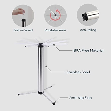 KITCHENDAO Collapsible Pasta Drying Rack for Easy Storage