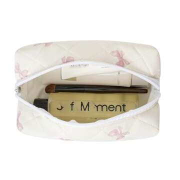 HHQQWZ Cute Floral Cotton Makeup Bag, Quilted Makeup Bag for Women Girls, Travel Floral Cosmetic Bag...