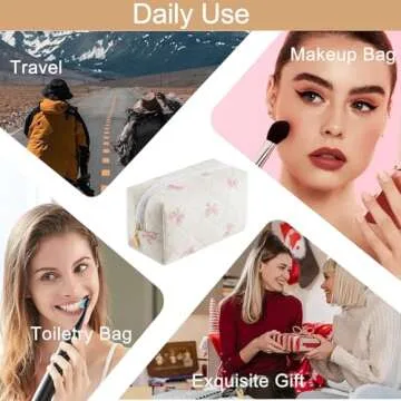 Cute Floral Cotton Makeup Bag for Women - HHQQWZ