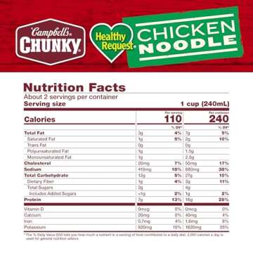 Campbell's Chunky Soup, Healthy Request Chicken Noodle Soup, 18.8 Oz Can (Case of 12)