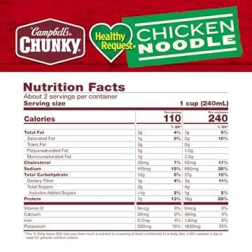 Campbell's Chunky Soup, Healthy Request Chicken Noodle Soup, 18.8 Oz Can (Case of 12)