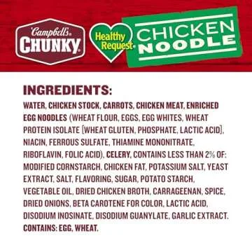 Campbell's Chunky Soup, Healthy Request Chicken Noodle Soup, 18.8 Oz Can (Case of 12)
