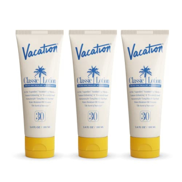 Vacation Classic Sunscreen Lotion SPF 30 3-Pack, Water Resistant Broad Spectrum Sunscreen Sun Block,...