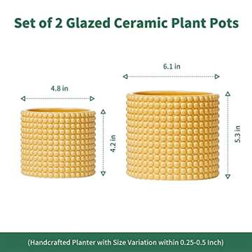 POTEY Vintage Ceramic Planter Pots for Stylish Home Decor