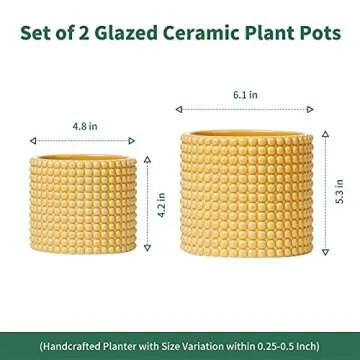 POTEY Vintage Ceramic Planter Pots for Stylish Home Decor