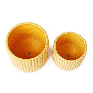 POTEY Vintage Ceramic Planter Pots for Stylish Home Decor