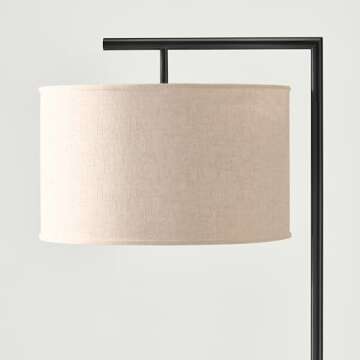 Brightech Montage Modern Floor lamp, LED Floor Lamp for Living Rooms & Offices - Tall Standing Lamp for Bedroom Reading - Corner Pole Lamp for Contemporary Home Decor - Black